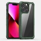 For iPhone 13 Pro Transparent PC + TPU Shockproof Phone Case (Dark Green) - 1