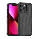 For iPhone 13 Carbon Fiber Texture PC + TPU Shockproof Phone Case(Black) - 1