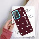 For Galaxy S20 Ultra Smiling Love Heart Pattern Frosted TPU Protective Case(Wine Red) - 1