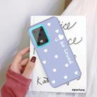 For Galaxy S20 Ultra Smiling Love Heart Pattern Frosted TPU Protective Case(Light Purple) - 1