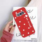 For Galaxy S10e Smiling Love Heart Pattern Frosted TPU Protective Case(Red) - 1