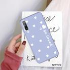 For Galaxy A50 Smiling Love Heart Pattern Frosted TPU Protective Case(Light Purple) - 1
