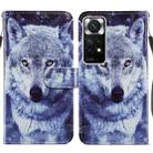 For Xiaomi Redmi Note 11 Global Painted Pattern Horizontal Flip Leather Phone Case(White Wolf) - 1