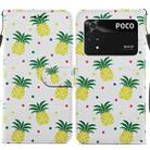 For Xiaomi Poco M4 Pro Painted Pattern Horizontal Flip Leather Phone Case(Pineapple) - 1