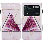 For Xiaomi Poco M4 Pro Painted Pattern Horizontal Flip Leather Phone Case(Marble) - 1