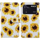 For Xiaomi Poco M4 Pro Painted Pattern Horizontal Flip Leather Phone Case(Sunflower) - 1