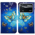 For Xiaomi Poco M4 Pro 5G Painted Pattern Horizontal Flip Leather Phone Case(Butterfly) - 1