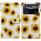 For Xiaomi Poco M4 Pro 5G Painted Pattern Horizontal Flip Leather Phone Case(Sunflower) - 1