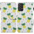 For Samsung Galaxy A33 5G Painted Pattern Horizontal Flip Leather Phone Case(Pineapple) - 1