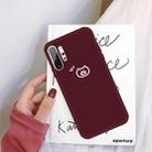 For Galaxy Note10+ Little Pig Pattern Frosted TPU Protective Case(Wine Red) - 1