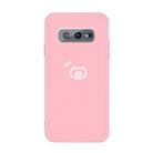 For Galaxy S10 Little Pig Pattern Frosted TPU Protective Case(Pink) - 1