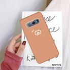 For Galaxy S10 Little Pig Pattern Frosted TPU Protective Case(Coral Orange) - 1