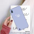 For Galaxy A10 Little Pig Pattern Frosted TPU Protective Case(Light Purple) - 1