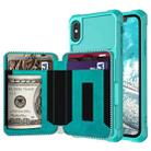 For iPhone XR Zipper Wallet Card Bag PU Back Case(Green) - 1