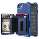 For iPhone SE 2022 / SE 2020 / 8 / 7 / 6 / 6s Zipper Wallet Card Bag PU Back Case(Blue) - 1