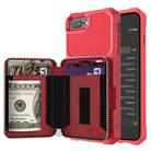 Zipper Wallet Card Bag PU Back Case For iPhone 7 Plus / 8 Plus / 6 Plus(Red) - 1