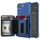 Zipper Wallet Card Bag PU Back Case For iPhone 7 Plus / 8 Plus / 6 Plus(Blue) - 1