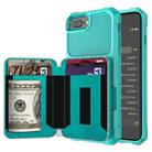 Zipper Wallet Card Bag PU Back Case For iPhone 7 Plus / 8 Plus / 6 Plus(Green) - 1