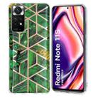 For Xiaomi Redmi Note 11 Global Electroplating Pattern TPU Phone Case(Green Rhombus) - 1