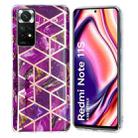 For Xiaomi Redmi Note 11 Global Electroplating Pattern TPU Phone Case(Purple Rhombus) - 1