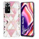 For Xiaomi Redmi Note 11 Global Electroplating Pattern TPU Phone Case(Pink White Rhombus) - 1