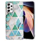 For Samsung Galaxy A13 4G Electroplating Pattern TPU Phone Case(Green White Rhombus) - 1