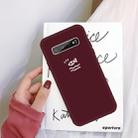 For Galaxy S10+ Little Fish Pattern Frosted TPU Protective Case(Wine Red) - 1