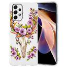 For Samsung Galaxy A13 4G Luminous TPU Protective Phone Case(Flower Deer) - 1