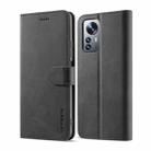 For Xiaomi 12 Pro/12S Pro LC.IMEEKE Calf Texture Leather Phone Case(Black) - 1