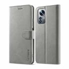 For Xiaomi 12/12X/12S LC.IMEEKE Calf Texture Leather Phone Case(Grey) - 1