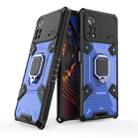 For Xiaomi Poco X4 Pro 5G Space PC+TPU Shockproof Phone Case with Ring Holder(Blue) - 1
