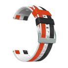 22mm Double Patch Leather Tricolor Watch Band for Huawei Watch GT 3 46mm(Black White Red) - 1