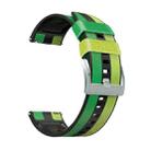 22mm Double Patch Leather Tricolor Watch Band for Huawei Watch GT 3 46mm(Green Black) - 1