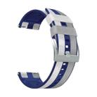22mm Double Patch Leather Tricolor Watch Band for Huawei Watch GT 3 46mm(Grey White Blue) - 1