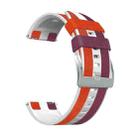 22mm Double Patch Leather Tricolor Watch Band for Huawei Watch GT 3 46mm(Purple White Red) - 1