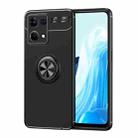 For OPPO Reno7 4G Metal Ring Holder 360 Degree Rotating TPU Phone Case(Black) - 1