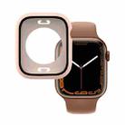 PC + Tempered Glass Film Waterproof Watch Case with Lower Cover For Apple Watch Series 8 / 7 41mm(Pink) - 1