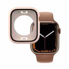 PC + Tempered Glass Film Waterproof Watch Case with Lower Cover For Apple Watch Series 8 / 7 45mm(Pink) - 1