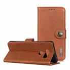 For LG Q70 KHAZNEH Cowhide Texture PU + TPU Horizontal Flip Leather Case with Holder & Card Slots & Wallet(Brown) - 1