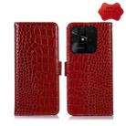 For Xiaomi Redmi 10C / 10 India Crocodile Top Layer Cowhide Leather Phone Case(Red) - 1