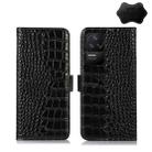 For Xiaomi Redmi K40S Crocodile Top Layer Cowhide Leather Phone Case(Black) - 1