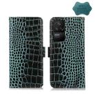 For Xiaomi Redmi K40S Crocodile Top Layer Cowhide Leather Phone Case(Green) - 1
