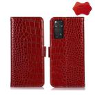 For Xiaomi Redmi Note 11 4G/11S 4G Global Crocodile Top Layer Cowhide Leather Phone Case(Red) - 1
