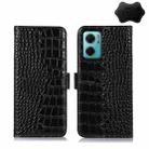 For Xiaomi Redmi Note 11E / 10 5G Crocodile Top Layer Cowhide Leather Phone Case(Black) - 1