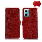 For Xiaomi Redmi Note 11E / 10 5G Crocodile Top Layer Cowhide Leather Phone Case(Red) - 1