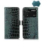 For Xiaomi Poco M4 Pro 4G Crocodile Top Layer Cowhide Leather Phone Case(Green) - 1