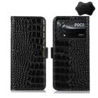 For Xiaomi Poco X4 Pro 5G Crocodile Top Layer Cowhide Leather Phone Case(Black) - 1