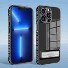 Magnetic Holder Series High Transparency Phone Case For iPhone 13 Pro Max(Black) - 1