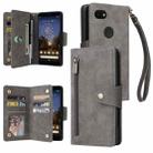 For Google Pixel 3A Rivet Buckle 9 Cards Three Fold Leather Phone Case(Grey) - 1