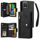 For Google Pixel 4 Rivet Buckle 9 Cards Three Fold Leather Phone Case(Black) - 1
